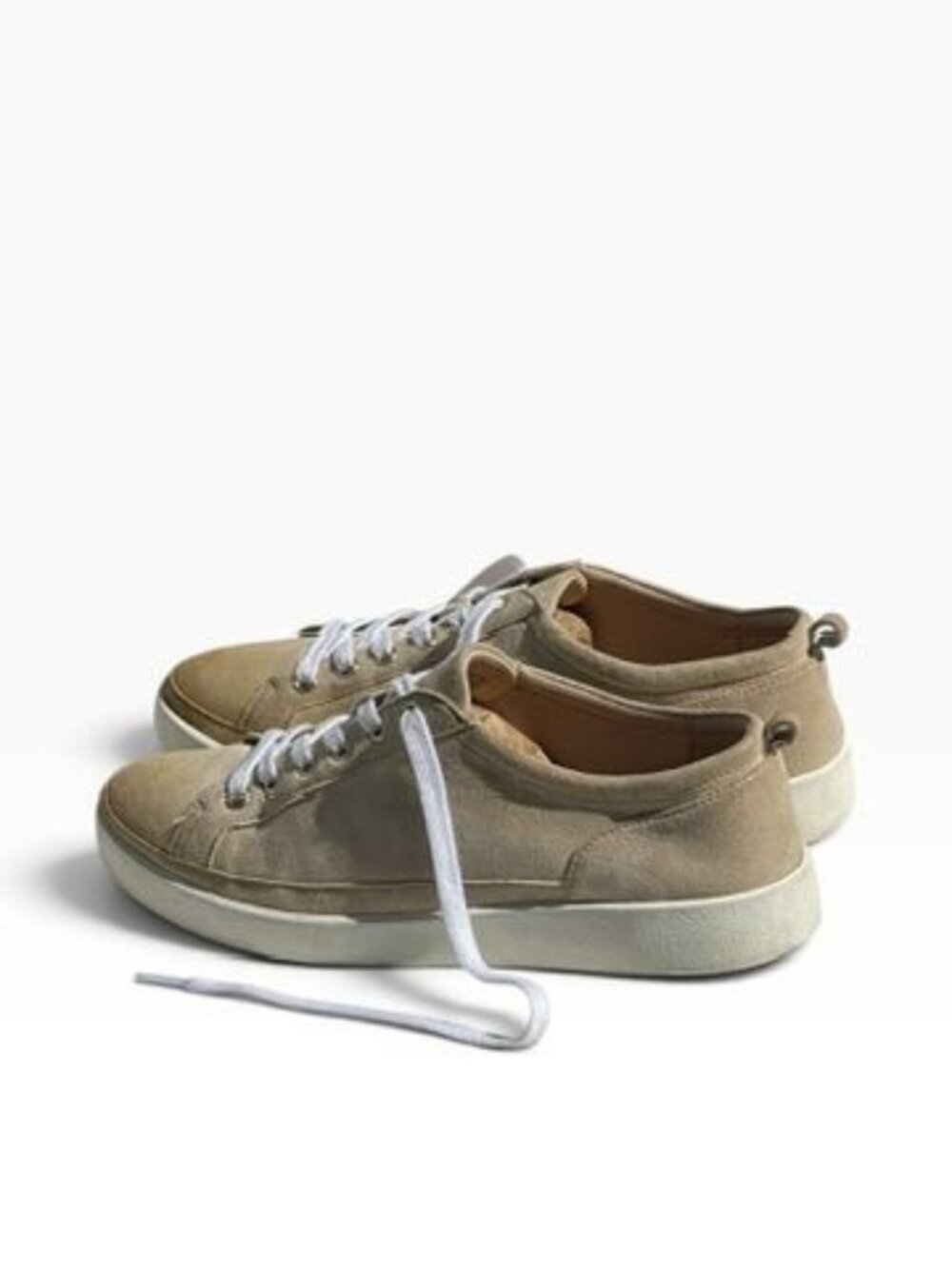 Vionic Womens Taupe Metallic Canvas Sneakers With White Laces Size 11 Lightweigh